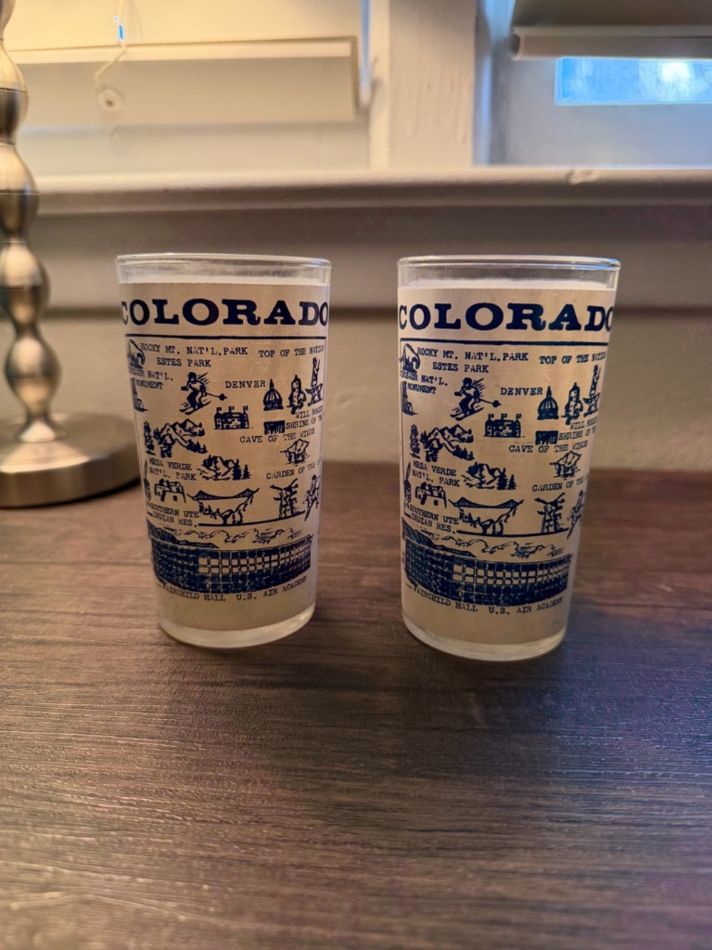 Vintage Colorado Souvenir Highball Glasses Set of 2 MCM Barware
